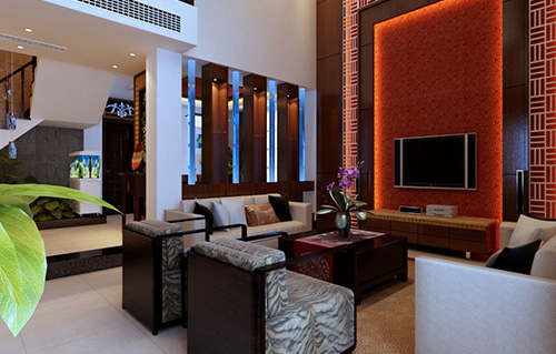 時尚而優雅-現代簡約中式別墅設計