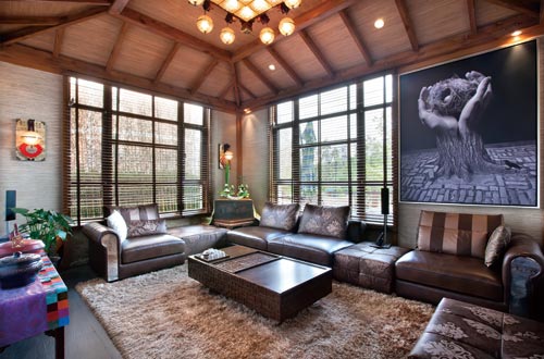 結(jié)合景觀的復(fù)式別墅中式設(shè)計(jì)裝修案例