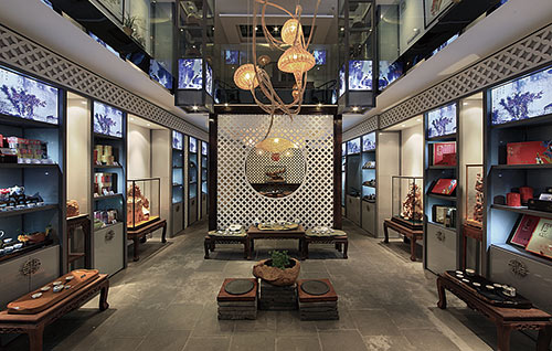 具有藝術品鑒及銷售功能茶樓會所裝修案例