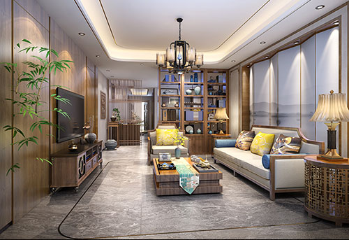 北京人濟(jì)山莊張先生150平極簡(jiǎn)中式三居室設(shè)計(jì)效果圖