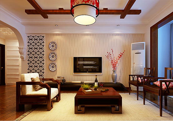 簡潔的中式客廳表現(xiàn)出了中式風(fēng)大氣
