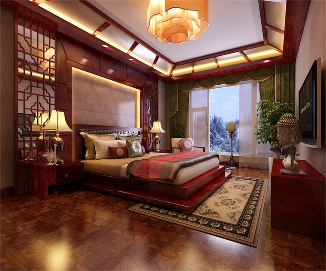 極簡約中式臥室圖片