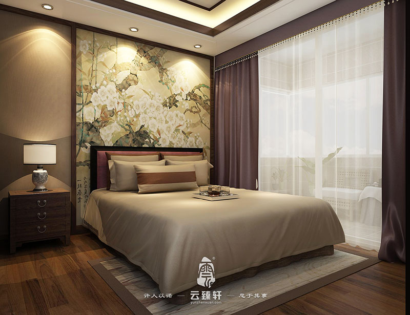 紅木大床在臥室的擺放