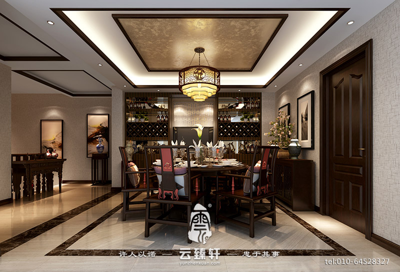 裝修樣板房里中式餐廳的設計