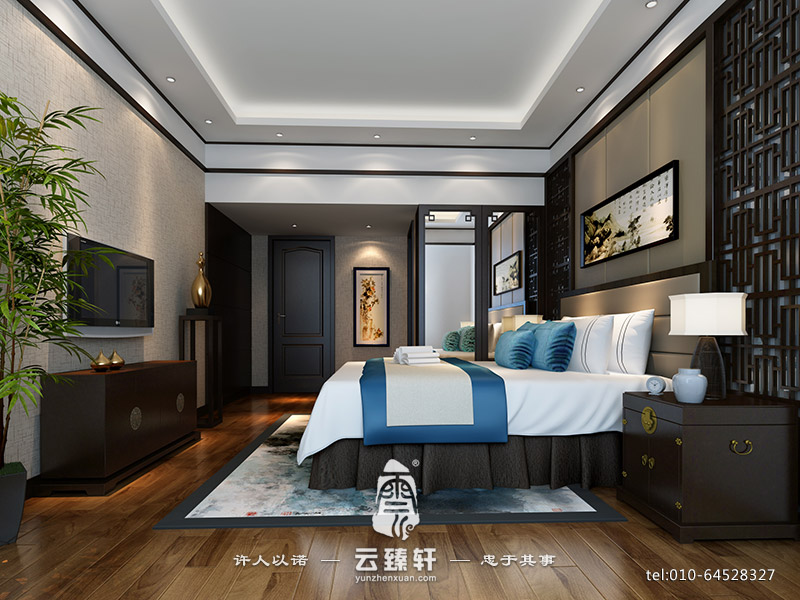 簡(jiǎn)約中式臥室效果圖