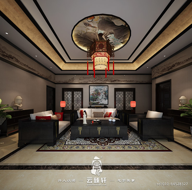 簡約中式風格客廳裝修效果圖