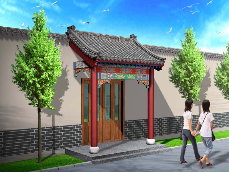 中式設計四合院-古建牌坊、門樓效果圖