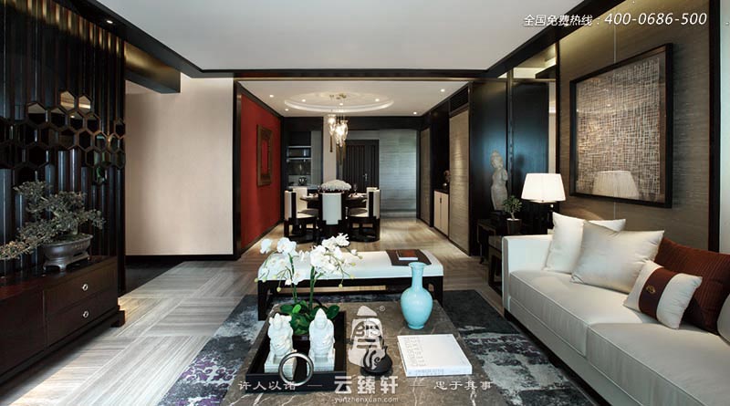 現(xiàn)代新中式的會(huì)客廳設(shè)計(jì)效果圖