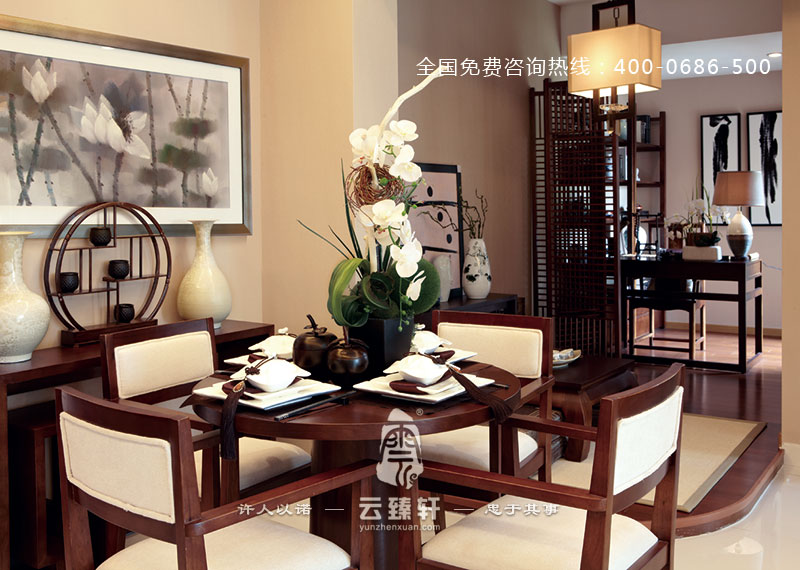 新中式餐廳設計效果圖