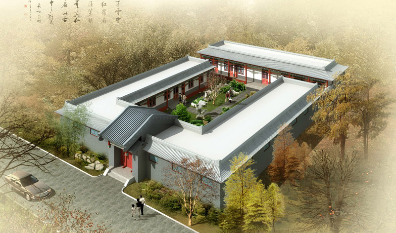 闡述中式設計四合院最具特色的風水哲學“坎宅巽門