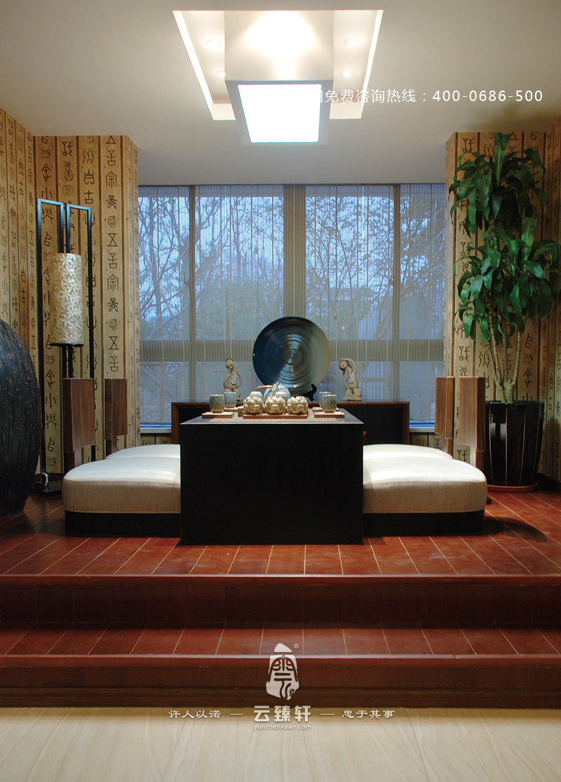 茶室整體空間的中式設計簡單隨意