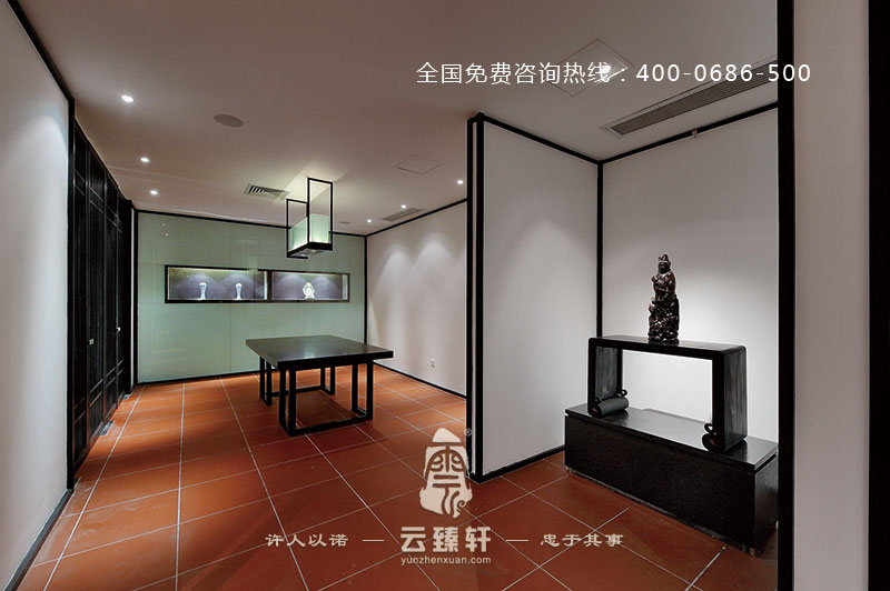 茶藝的一個裝飾品展示區域裝修效果圖