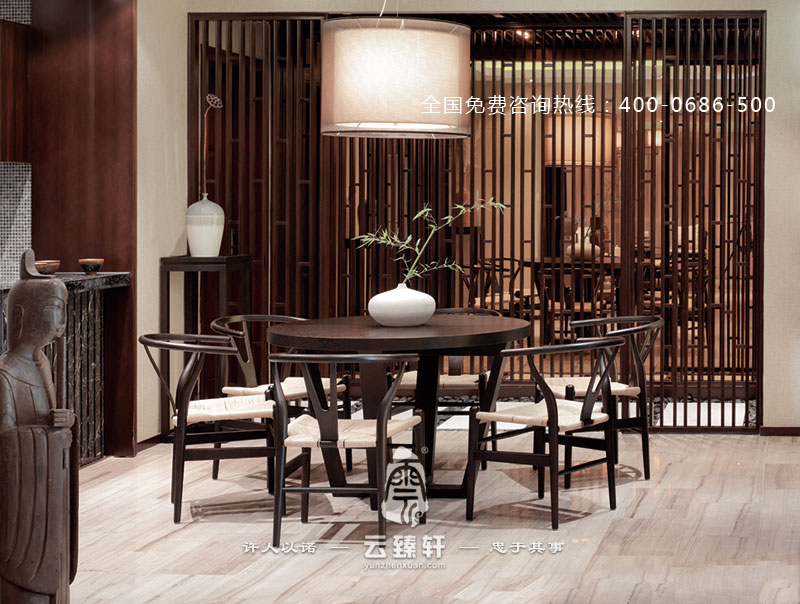 具有濃郁的東方禪意中式餐廳裝修效果圖