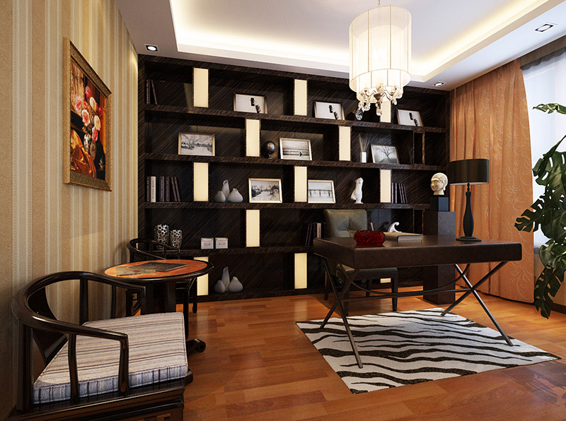 中式書房的座位在裝修上不宜背靠窗戶