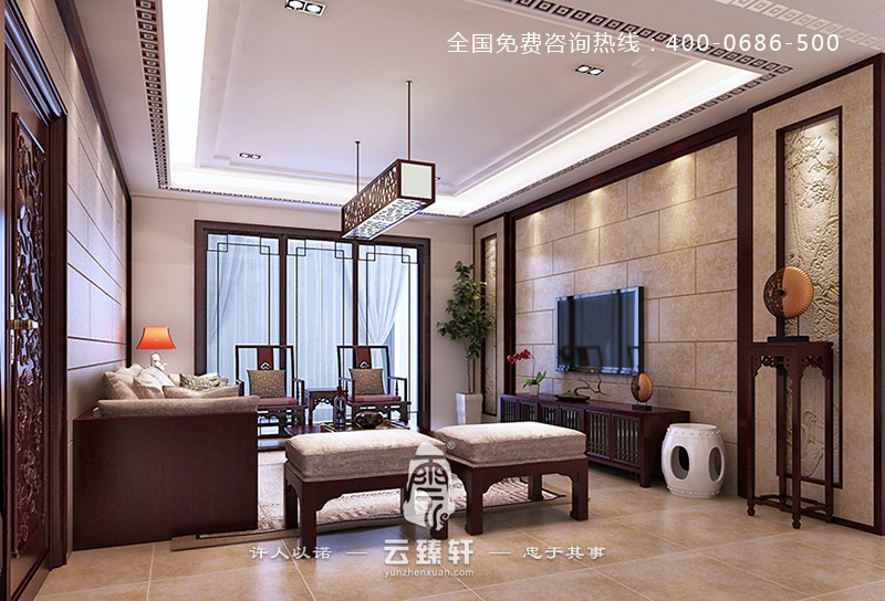 看似簡(jiǎn)約的新中式客廳裝修效果圖