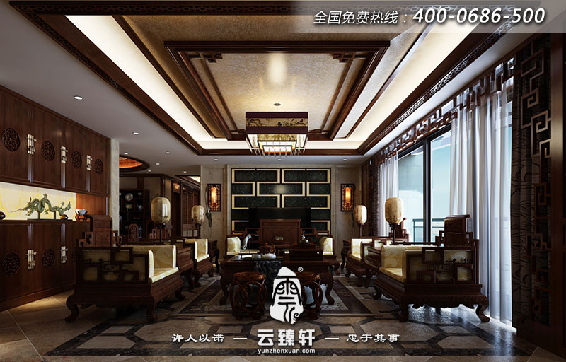 無錫大戶型客廳古典裝修風(fēng)格效果圖