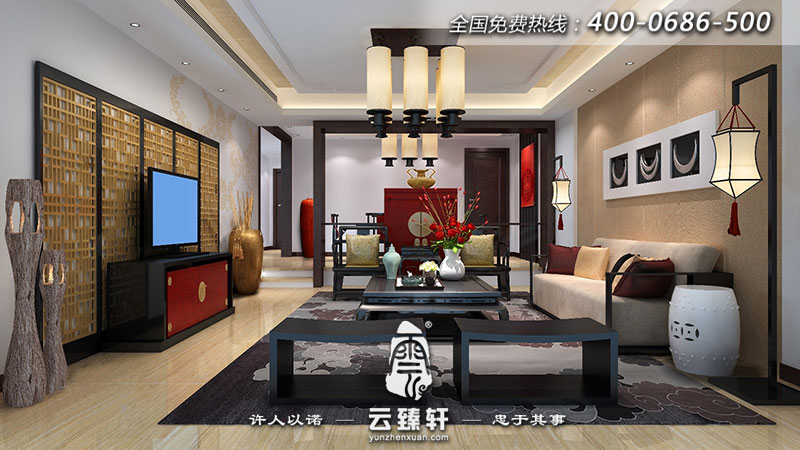 新中式家裝客廳效果圖