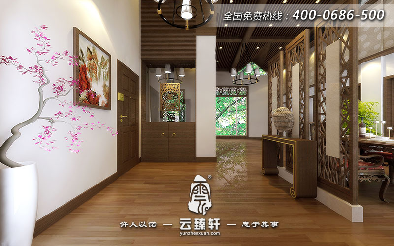 中式進門玄關裝修效果圖視角二