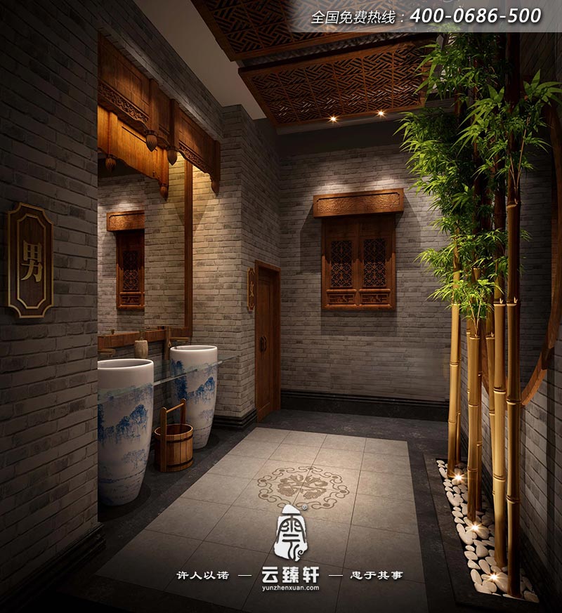四合院衛生間過道的裝修以青磚為主
