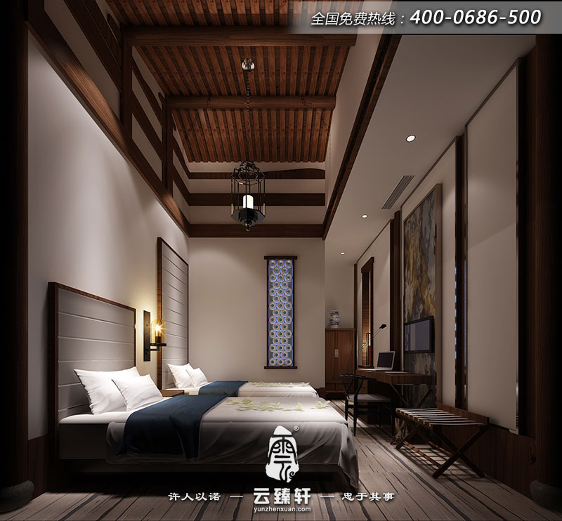 客棧的標準間客房大尺度的空間