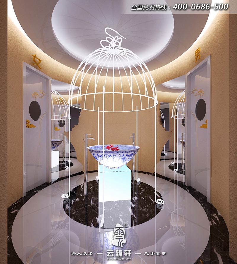 中式養(yǎng)生館的衛(wèi)生間的設計新穎