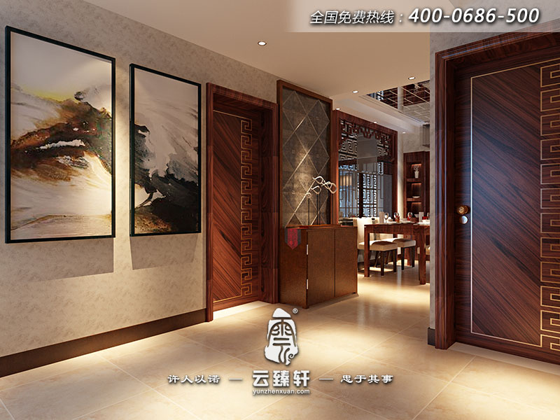 新中式的精品住宅公共區域造型規整