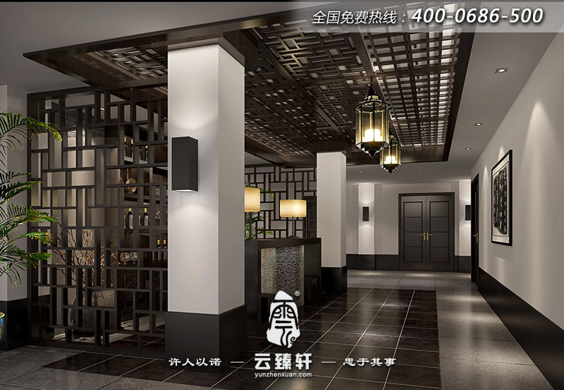 會所二層的接待區設計的是那么的精致