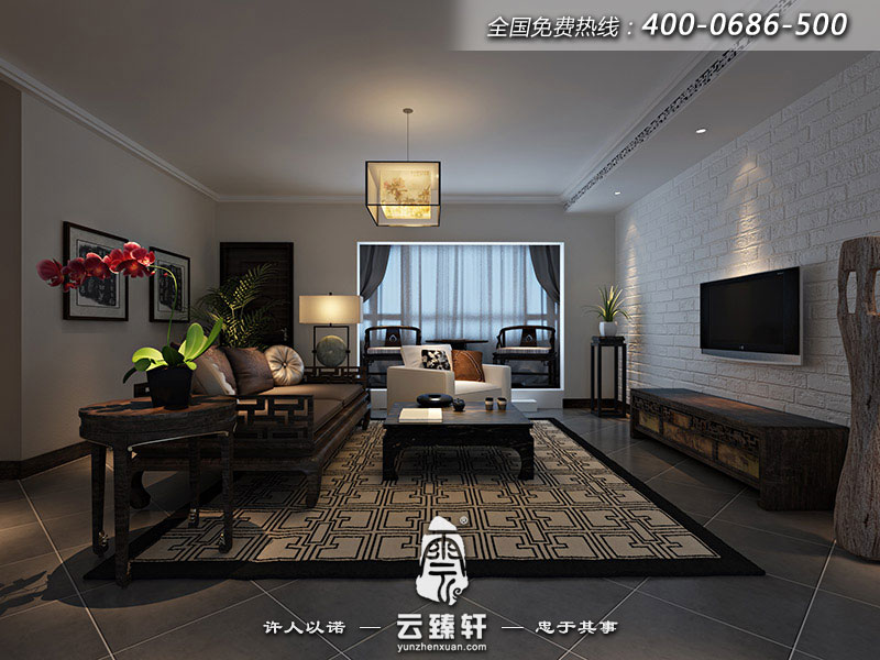 新中式客廳裝修設計效果圖