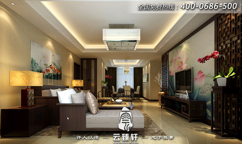 中式室內(nèi)客廳裝修效果圖