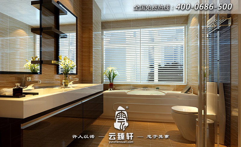 新中式風(fēng)格裝修衛(wèi)生間樣板房