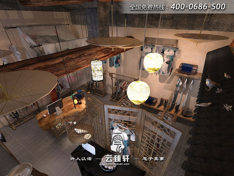 中式服裝店大堂裝修效果圖