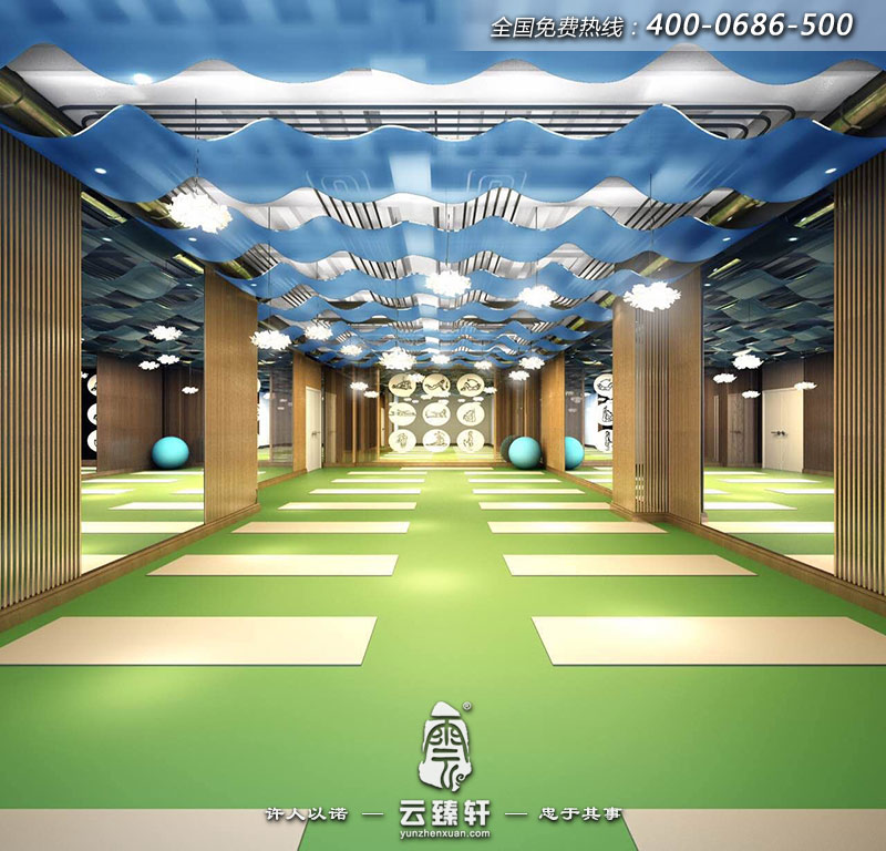 新中式瑜伽館課堂區設計效果圖