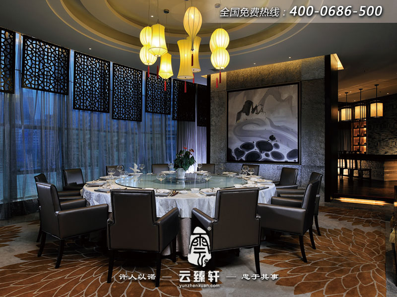 深圳中式風(fēng)格裝修的食府效果圖