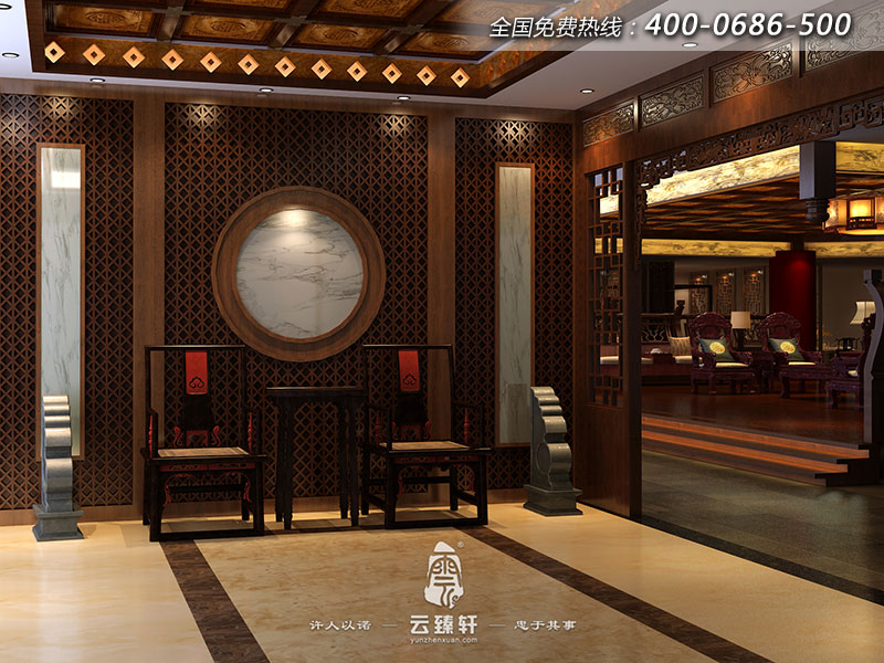 三樓紅木家具展廳局部設(shè)計效果圖