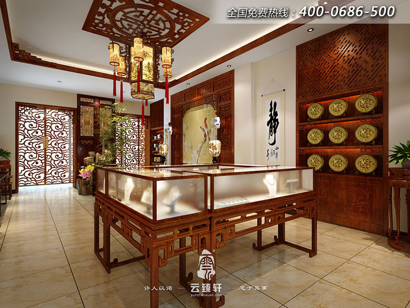 中式家具展廳大堂設(shè)計效果圖