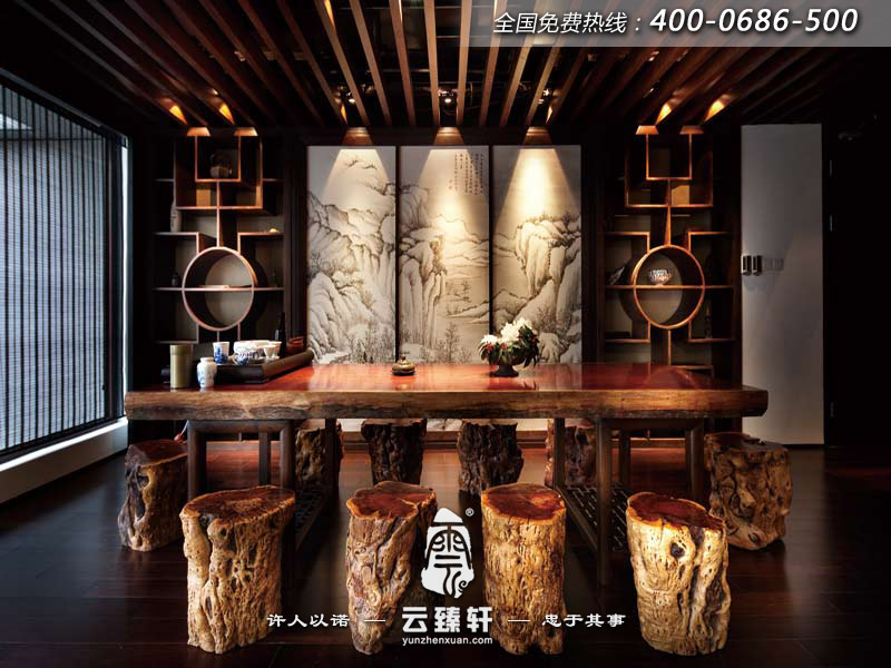 董事長中式辦公室設計效果圖