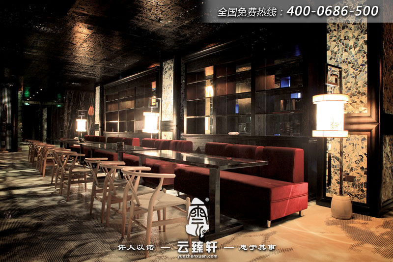 中式休閑餐廳會所設(shè)計效果圖