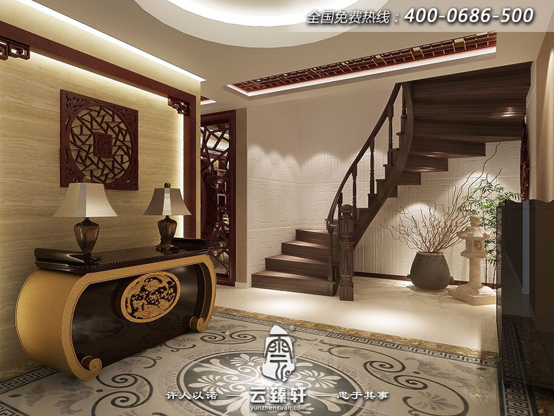 別墅的樓梯口玄關裝修圖片