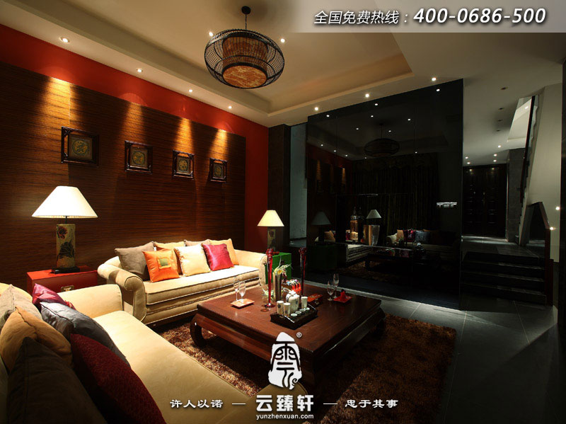 中式別墅設計客廳設計效果圖