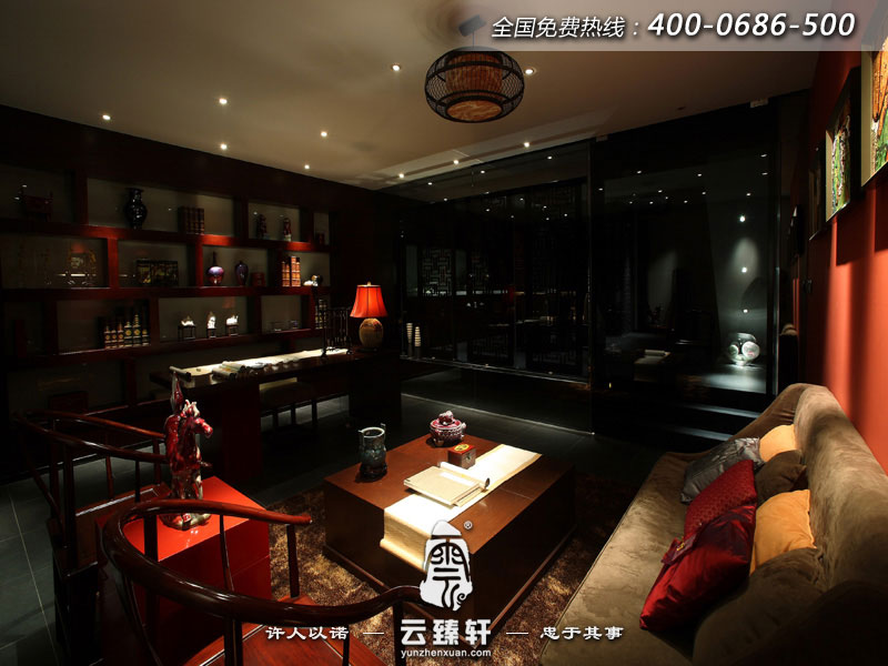 中式別墅設計書房設計效果圖