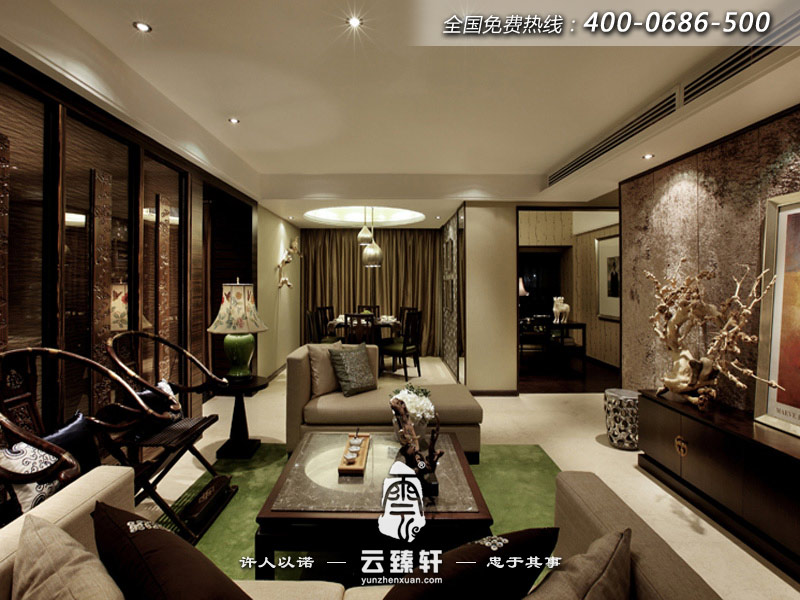 中式設計樣板房客廳圖片