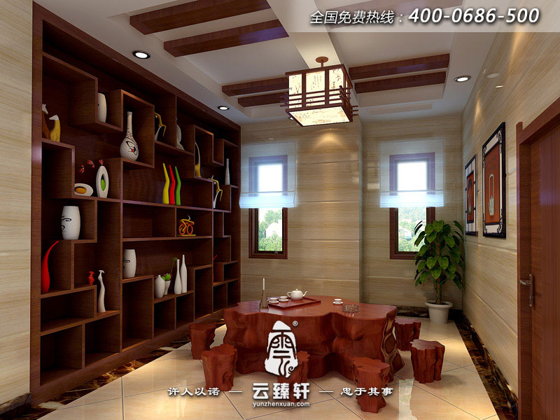 現(xiàn)代中式設(shè)計(jì)茶室圖片