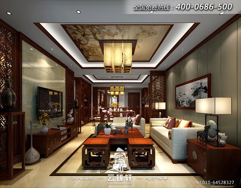 177平方中式風格裝修效果圖