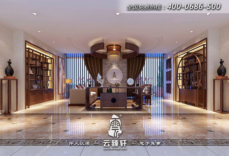 現(xiàn)代中式家居客廳風水效果圖