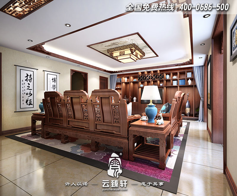 簡約中式風(fēng)格客廳電視背景墻裝修效果圖