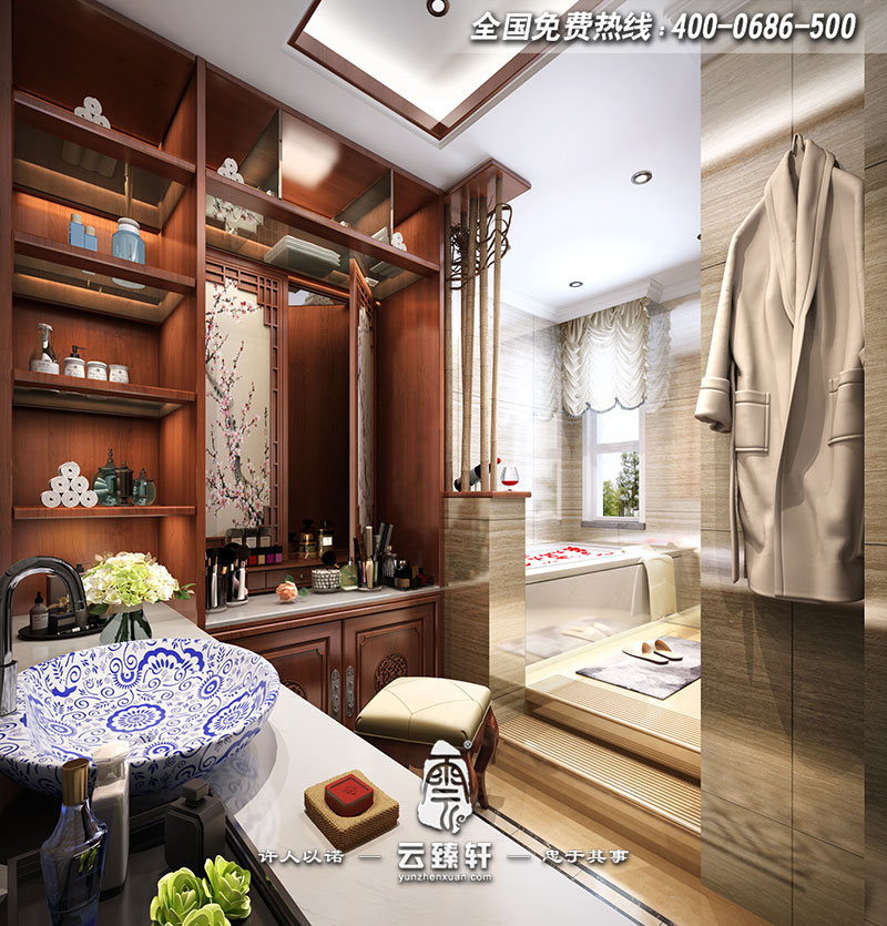 別墅簡(jiǎn)約中式衛(wèi)生間裝修效果圖