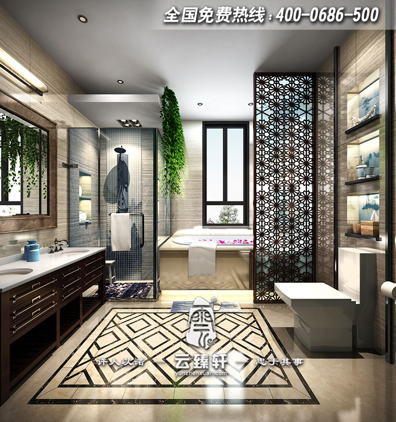 別墅衛(wèi)生間中式裝修效果圖