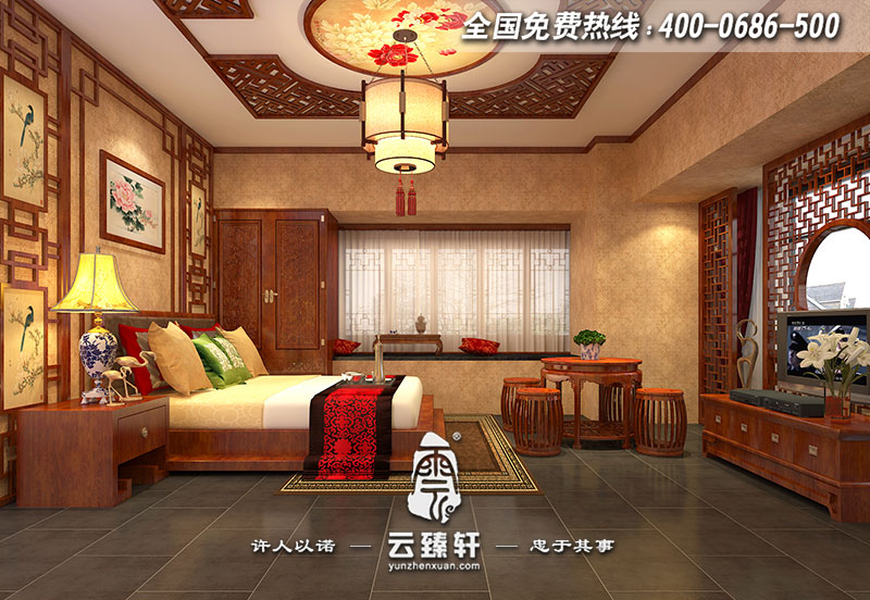 淡雅怡然中式臥室設(shè)計(jì)效果圖