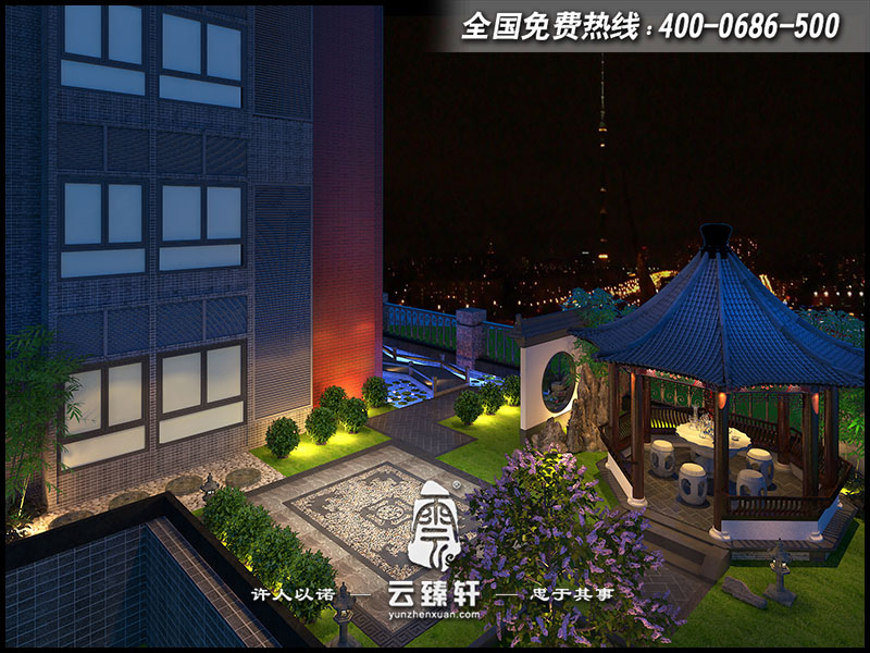 中式別墅庭院設(shè)計效果圖