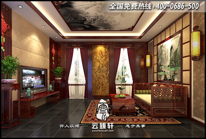 中式客廳設(shè)計(jì)效果圖